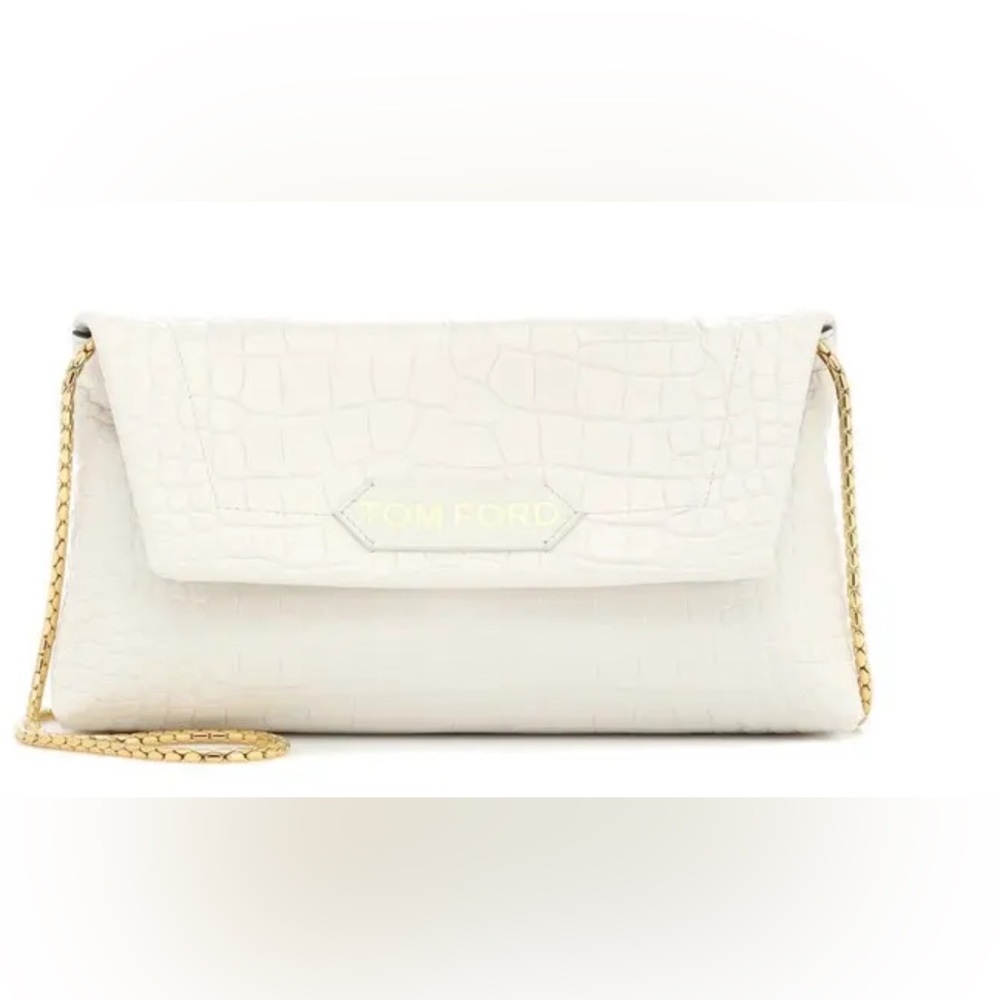 Tom Ford White Shoulder Bag Structured Minimalist Design